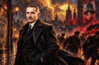 Володимир Ліпкан, Євген Коновалець, епос Духова Суверенність Стратіарха, ілюстрація до Розділу п'ятого Глава 3 Частина 1 Святе залізо в огні Червневий трикутник підпілля.