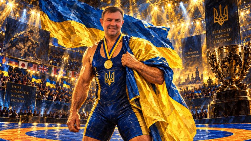 Володимир Ліпкан, привітання з днем народження друга, майстер спорту з боротьби, борцовський килим, український прапор, олімпійська відвага, опора Чина.
